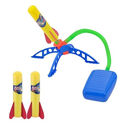 WORKER Druckluftrakete Rakete Spielzeug für Kinder Air Rocket Raketenspiel Kinder Spielzeug mit 6 Schaumraketen Spielzeug Für Draußen Gartenspielzeug für Kinder Geschenk Junge Mädchen 3-12 Jahre