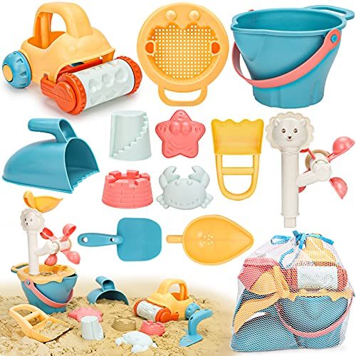 30tlg Sandspielzeug Set Strandspielzeug für Sandkasten mit Gießkanne und Eimer 