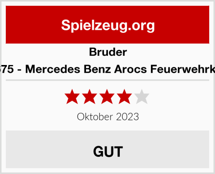 BRUDER 03675 - Mercedes Benz Arocs Feuerwehrkran Test