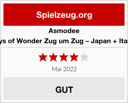 Asmodee Days of Wonder Zug um Zug – Japan + Italien Test