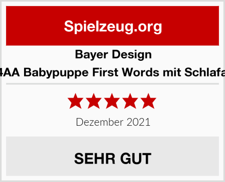 Bayer Design 93824AA Babypuppe First Words mit Schlafaugen Test