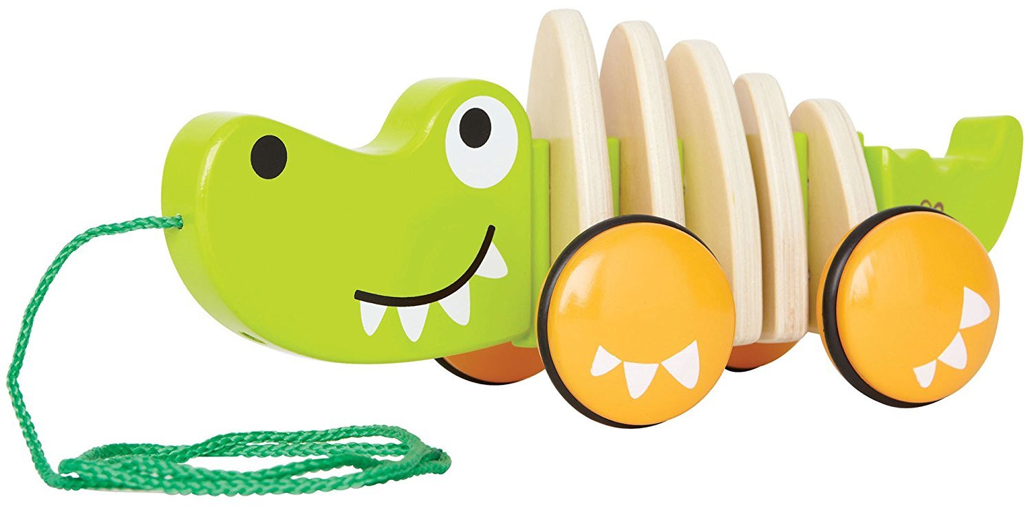 grün Hape E0348 Nachziehspielzeug aus Holz ab 12 Monaten Krokodil "Croc" 