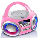&nbsp; Cyberlux-Store Pretty Kitty Pink CD-Player mit LED-Beleuchtung