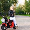  COSTWAY Elektro Motorrad mit Scheinwerfer und Hupe