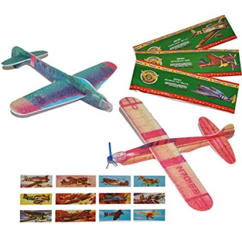 Flugzeug Spielzeug Outdoor für Kinder 3 Stück 35cm Styroporflieger Flugzeug Diealles Shine Fliegende Gleiter 