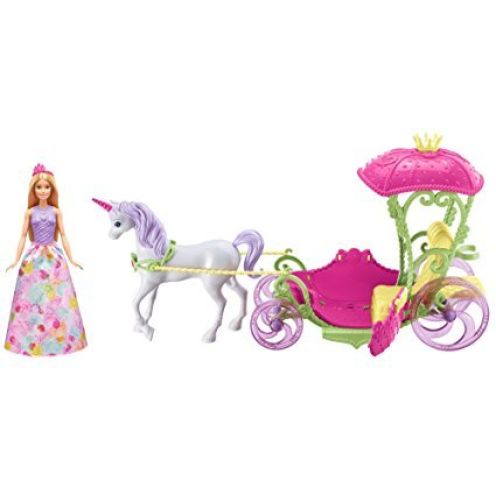 Barbie DYX31 Bonbon Prinzessin, Einhorn und Kutsche
