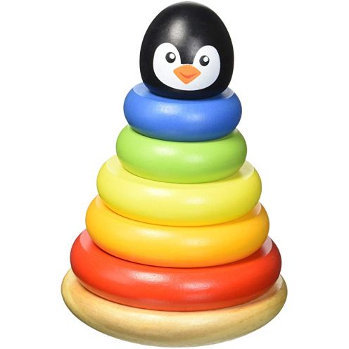 Tooky Toy Steckspiel aus Holz - Pinguin Turm