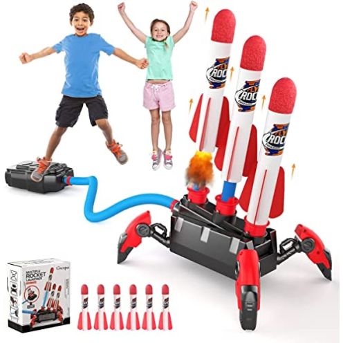 Rakete Spielzeug mit 6 Schaumraketen, Lehoo Castle Druckluftrakete Kinder 