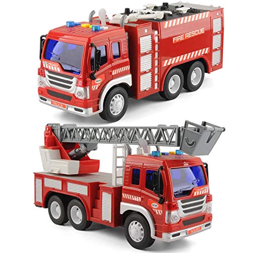 16 x 7 x 12 cm Feuerwehrauto aus Holz Bauklötze Feuerwehr-Fahrzeug Puzzle  ca